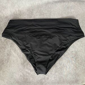 prAna Bikini Bottom Women Size XL Black High Rise High Leg Scrunch Butt Swimwear